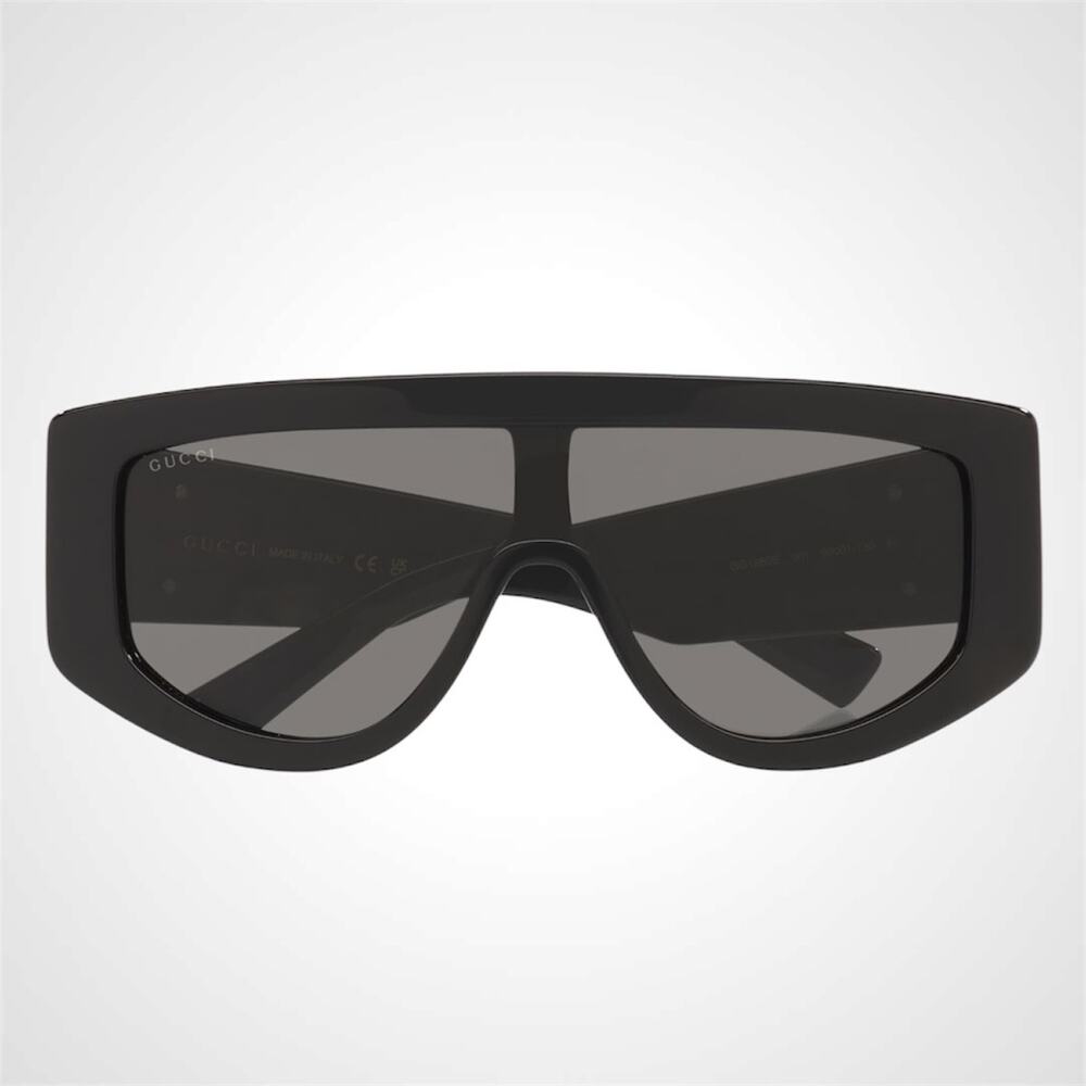 New GUCCI Sunglasses Black Wrap Shield Oversized Grey Lens GG 99-1-130mm - Picture 4 of 8